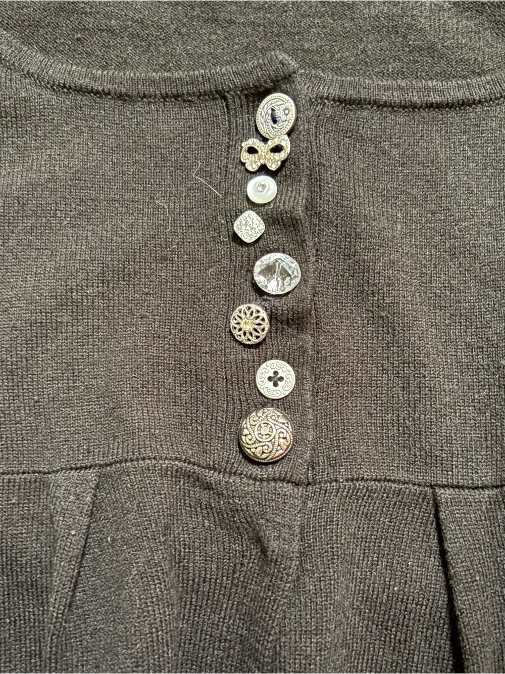 y2k 2000s Delia’s Cardigan Sweater Cute Buttons Rhinestone Large - Picture 2 of 7